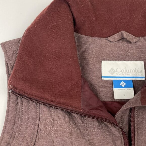 Columbia Full Zip Best Women’s S Purple Poly Nylon Shell Fleece Collar Snap Hip - Picture 9 of 9